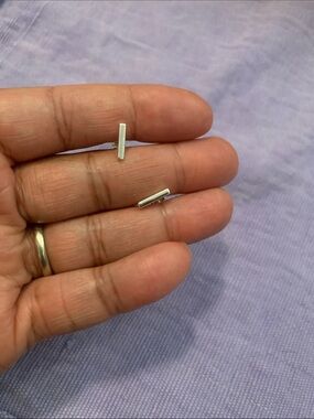 New Minimal Sterling Silver Bar Stud Earrings unisex